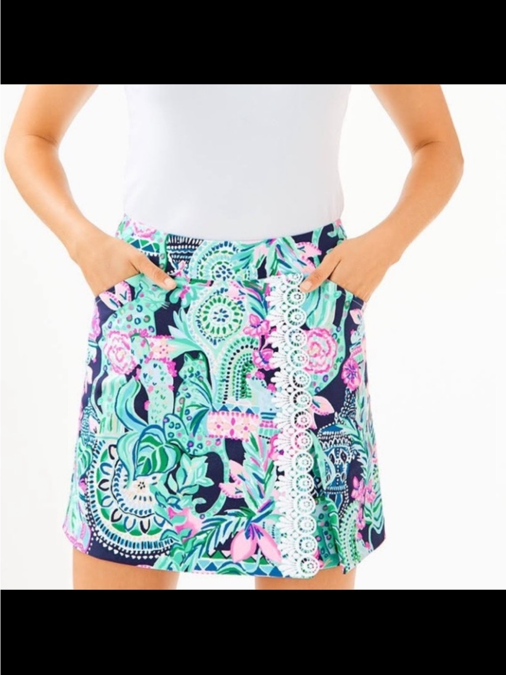 Lilly Pulitzer Daphnie Golf Skort Lookin Sharp Size 12 UPF Stretchy pockets NWT - Picture 6 of 6